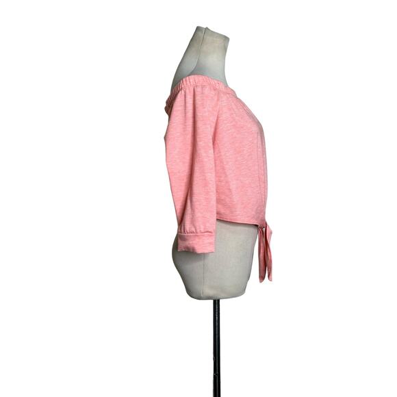 Vernacular pink 3/4 sleeves off shoulder crop top size Large - Picture 6 of 10